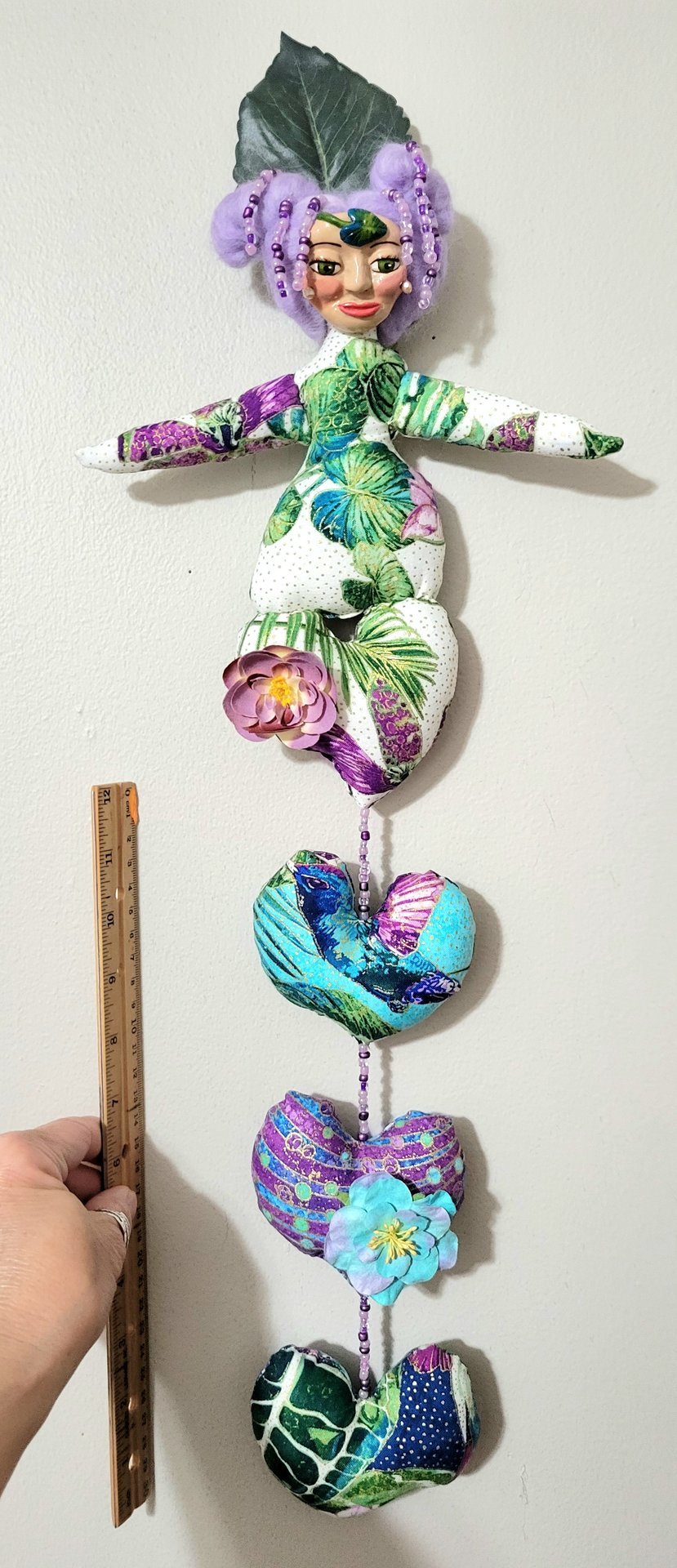 Flora - Goddess of Flowering Plants - Spirit Doll String of Hearts