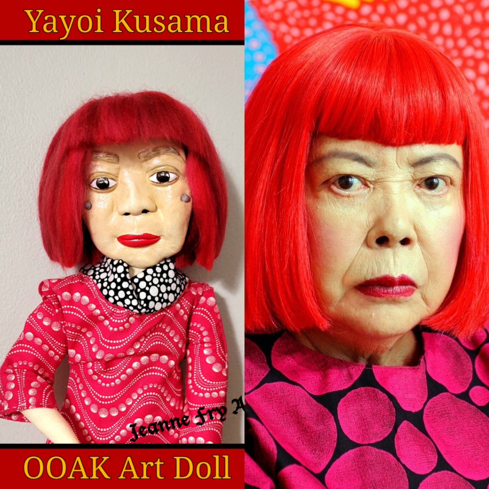 Yayoi Kusama- OOAK Art Doll 