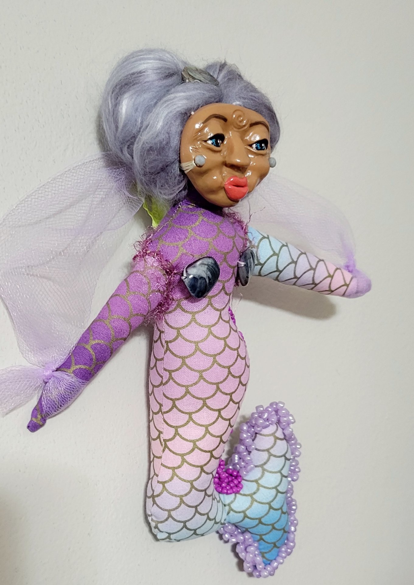 Gertie the Grandmother Mermaid - OOAK Art Doll 