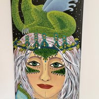 Renaissance Sky - Original Canvas Painting 8x20