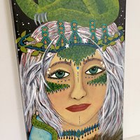 Renaissance Sky - Original Canvas Painting 8x20