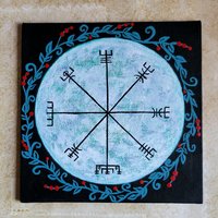 Vegvisir - Original Painted Canvas Panel 6x6