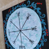 Vegvisir - Original Painted Canvas Panel 6x6