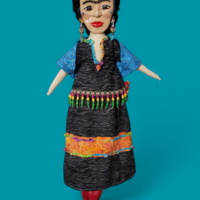 Frida Kahlo OOAK Art Doll - Cloth and Clay Wall Art