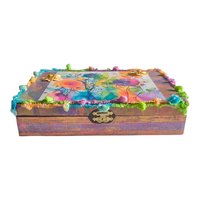 Floral Nature Altered Cigar Box - Crystal or Tarot Storage 
