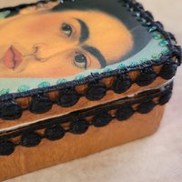 Frida Kahlo -  Mixed Media Miniature Shrine  - Altered Box