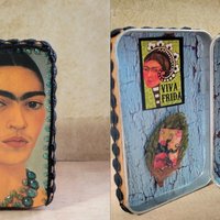 Frida Kahlo -  Mixed Media Miniature Shrine  - Altered Box