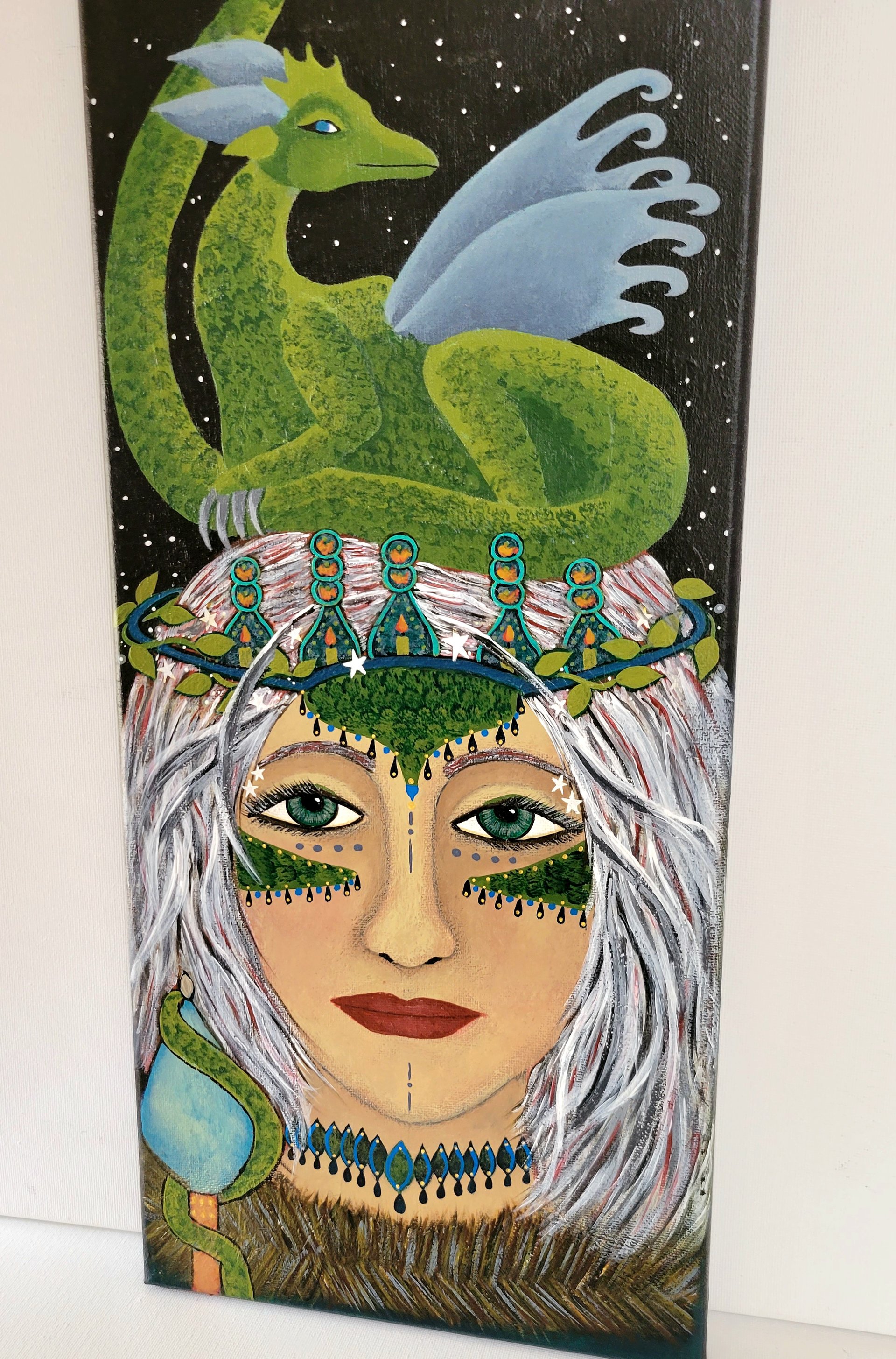 Renaissance Sky - Original Canvas Painting 8x20
