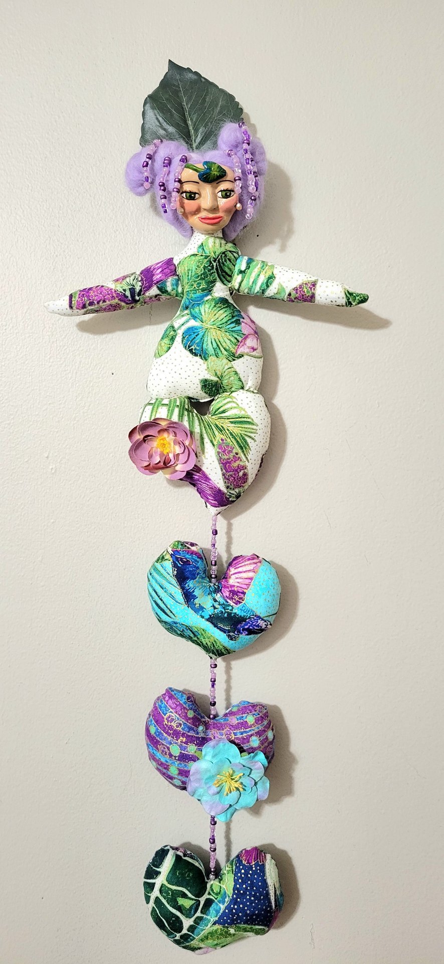Flora - Goddess of Flowering Plants - Spirit Doll String of Hearts
