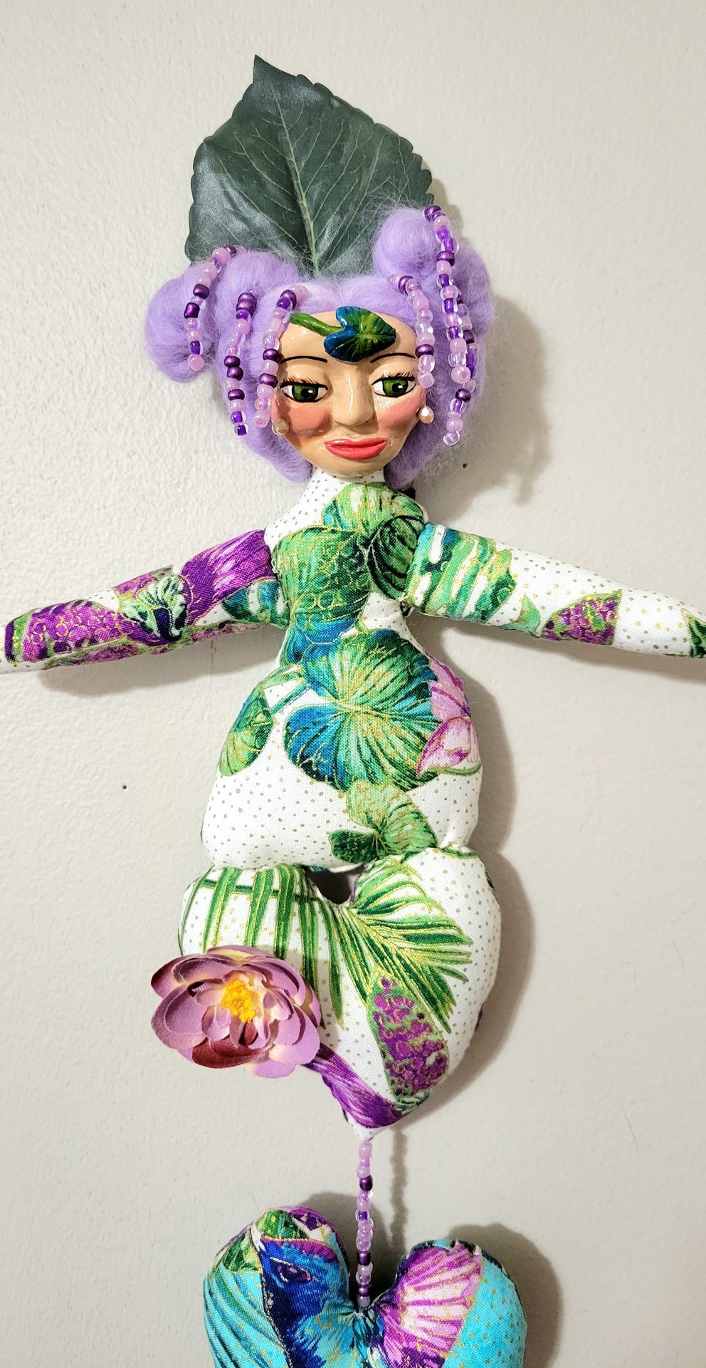 Flora - Goddess of Flowering Plants - Spirit Doll String of Hearts