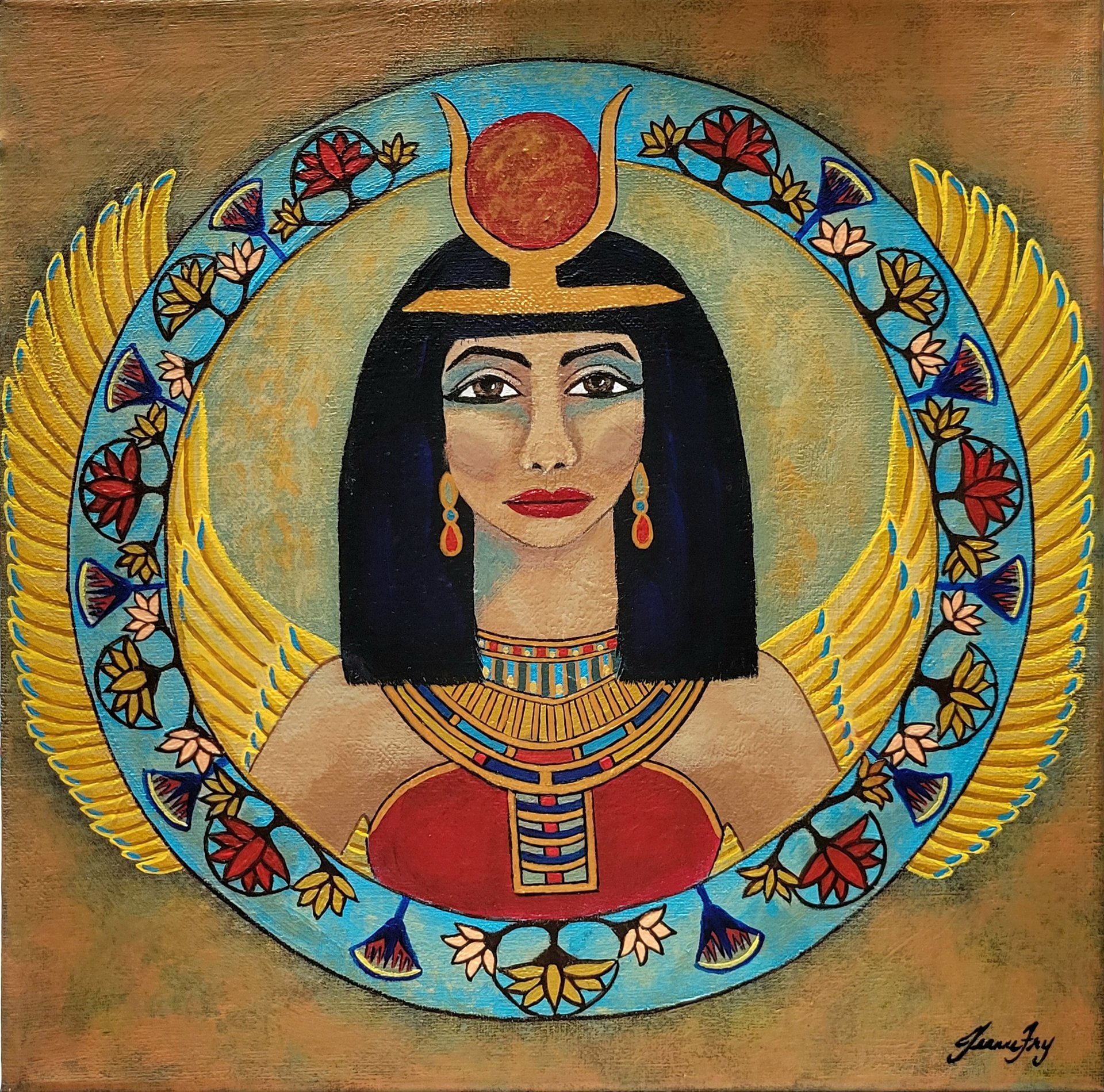 Goddess Isis Wall Art - Original Painting 12x12