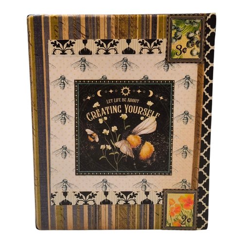 Botanical Nature Celestial Bee Altered Cigar Box - Tarot Crystal Storage 