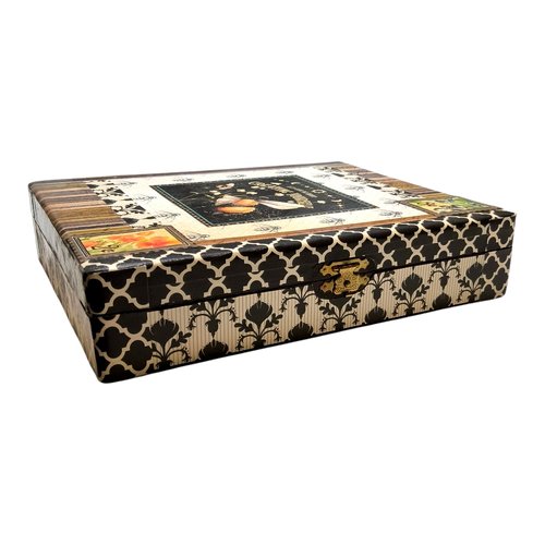 Botanical Nature Celestial Bee Altered Cigar Box - Tarot Crystal Storage 
