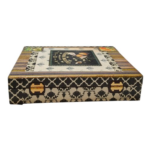Botanical Nature Celestial Bee Altered Cigar Box - Tarot Crystal Storage 