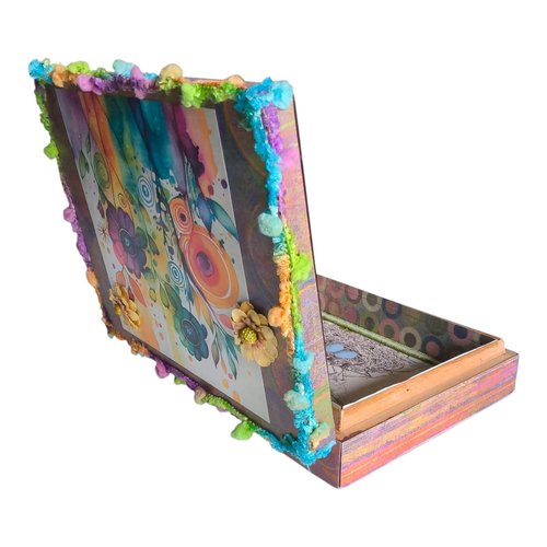 Floral Nature Altered Cigar Box - Crystal or Tarot Storage 