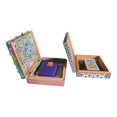 Floral Nature Altered Cigar Box - Crystal or Tarot Storage 