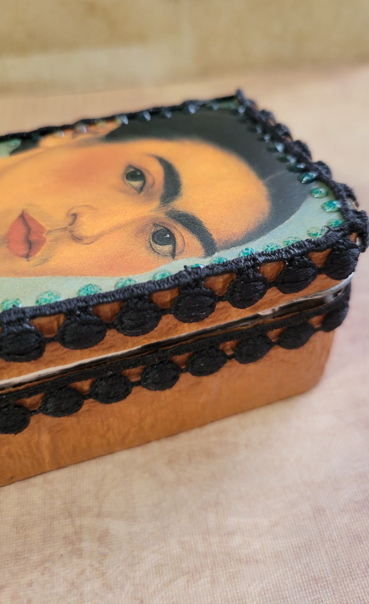 Frida Kahlo -  Mixed Media Miniature Shrine  - Altered Box