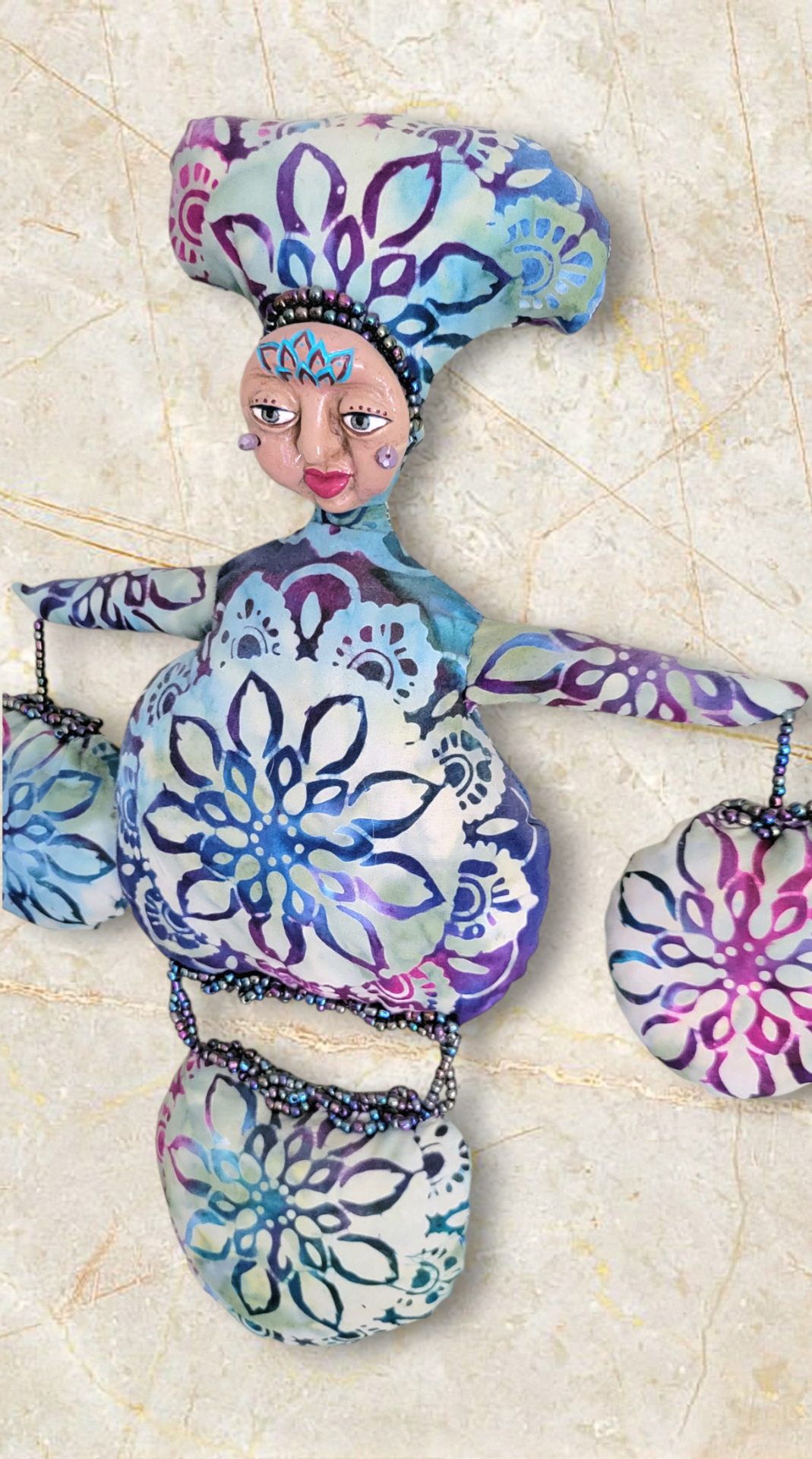 It's all a Balancing Act -   OOAK Beaded  Art Doll 