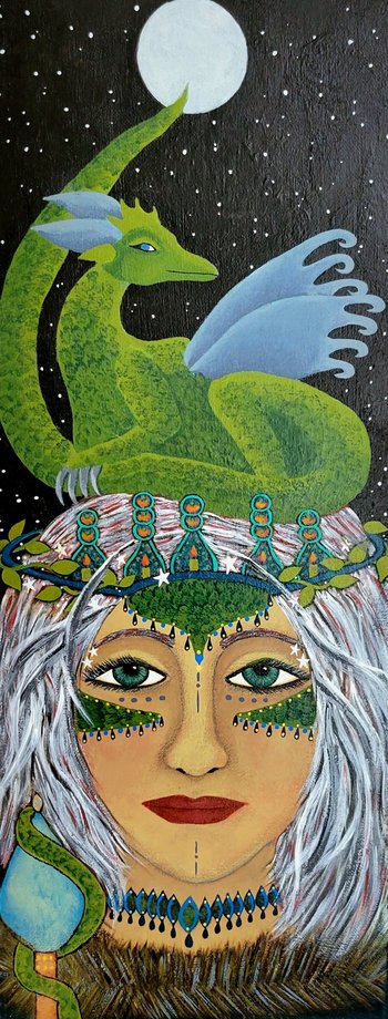 Renaissance Sky - Original Canvas Painting 8x20
