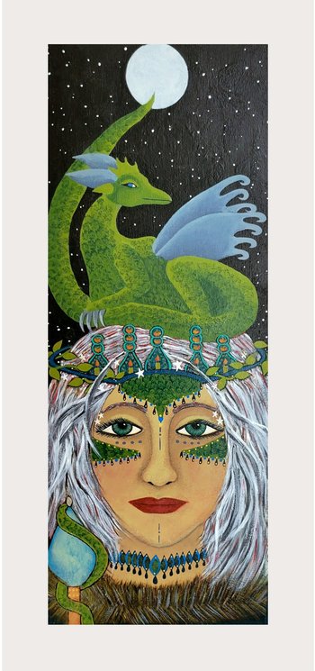Renaissance Sky - Original Canvas Painting 8x20