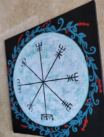 Vegvisir - Original Painted Canvas Panel 6x6