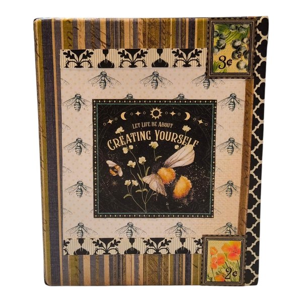Botanical Nature Celestial Bee Altered Cigar Box - Tarot Crystal Storage 