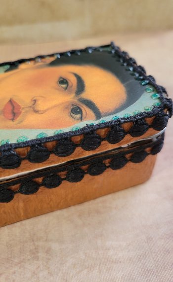 Frida Kahlo -  Mixed Media Miniature Shrine  - Altered Box