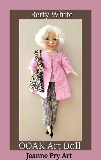 Betty White - OOAK Art Doll with Miniature Tote Bag